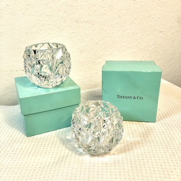 Tiffany & Co. Other - Tiffany, Set of Cut Crystal Votive candle holders
